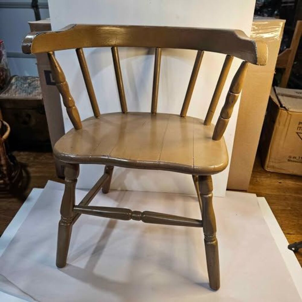 Vintage Painted Wood Captain's Child or doll Chair